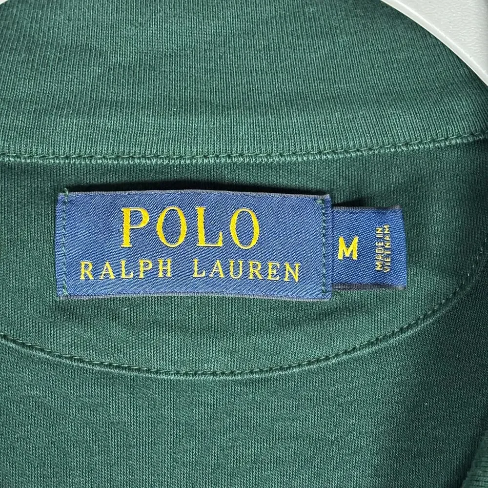 Men’s Polo Ralph Lauren Green Quarter Zip Cotton Pullover Medium
